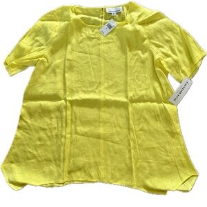 $175 NWT Caroline Rose Classic Tissue Linen Swing Top Citrus XL